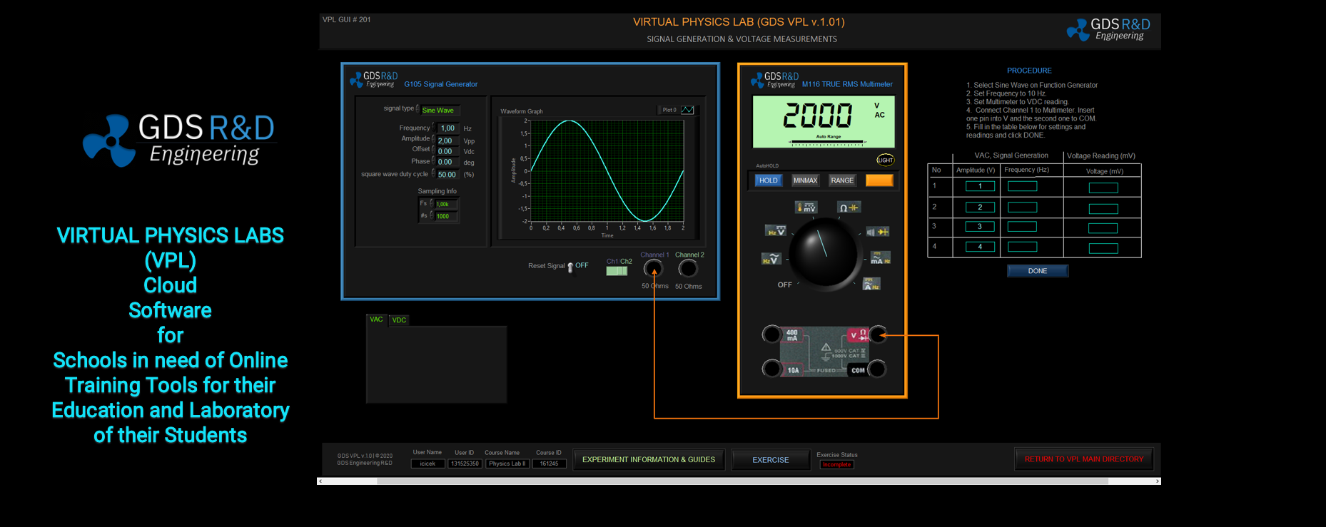 Virtual Physics Lab, Sanal Fizik Laboratuvarı, IMO Fizik Lab I ve IMO Fizik Lab II Eğitimi, Lise Fizik Laboratuvarı, Online, Sanal, Eğitim, Training Lab. Vİrtual Physics Laboratory, GUI Panels for Training Physics I and II lab subjects